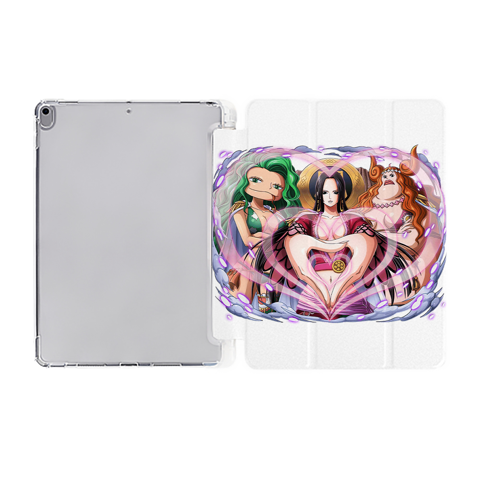 （画像用） ワンピース ボア・ハンコック ONE PIECE Boa·Hancock IPad ケース ペン収納付き 三つ折りスタンド PUレザー×シリコン 対応機種9.5/10.5/10.9インチ